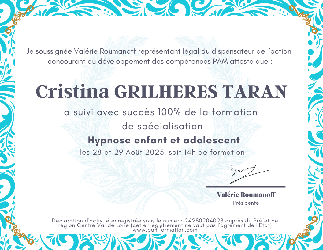 certification Hypnose Enfant et Adolescent